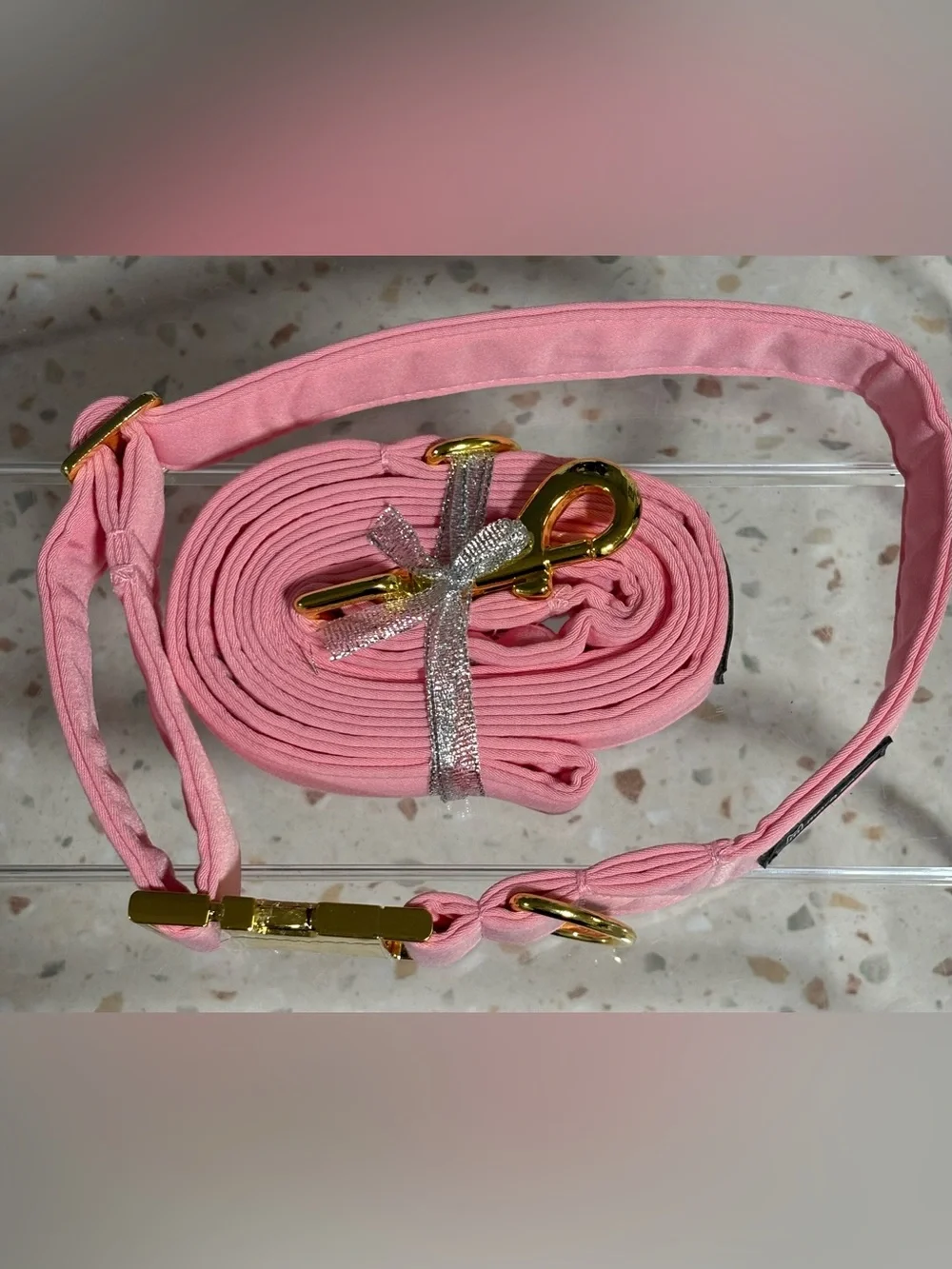 MACA BATES Dog Collar and Leash Set  Sakura Pink,Large 🆕